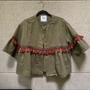 Z1975 Denim Zara 3/4 sleeved tassel Jacket